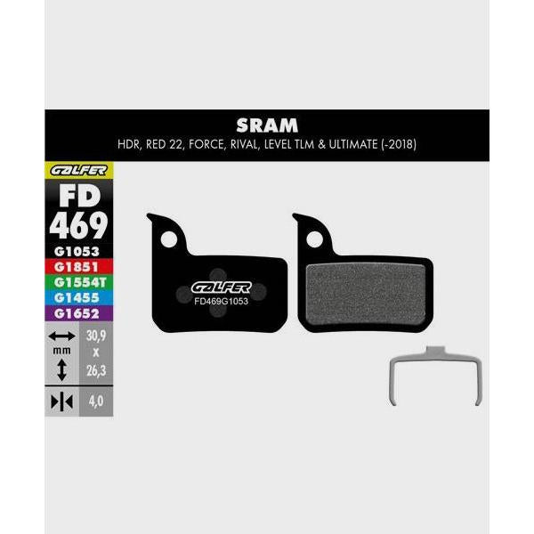 Galfer Performance Disc Brake Pads-SRAM Small Asymmetric-Steel-BRINK