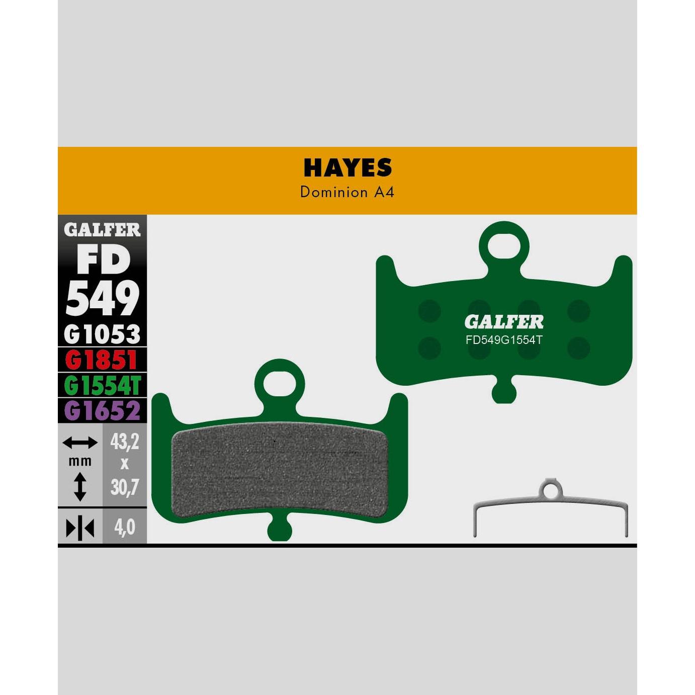 Galfer Pro Disc Brake Pads-Hayes Dominion A4-Steel-BRINK