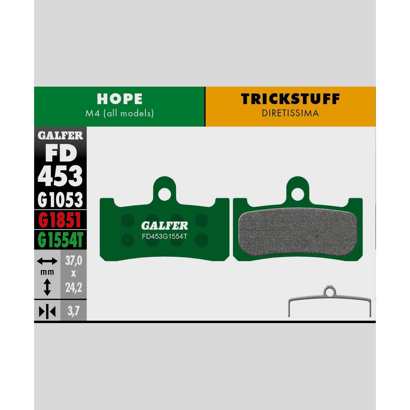 Galfer Pro Disc Brake Pads-Hope M4, Trickstuff Diretissima-Steel-BRINK