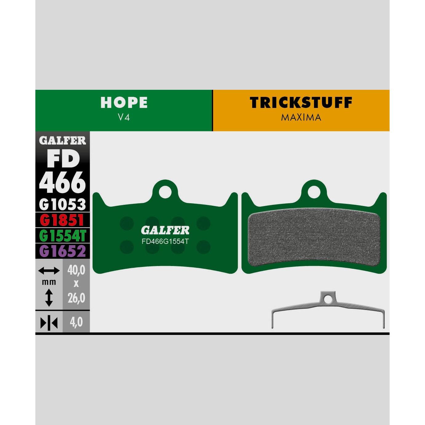 Galfer Pro Disc Brake Pads-Hope V4, Trickstuff Maxima-Steel-BRINK