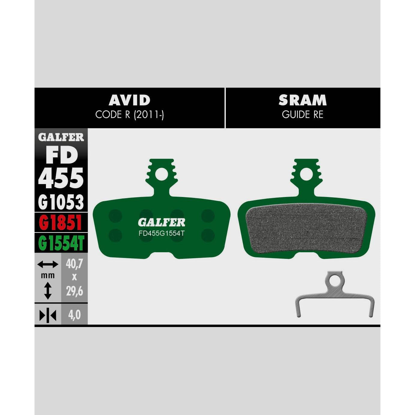 Galfer Pro Disc Brake Pads-SRAM Large Code-Steel-BRINK
