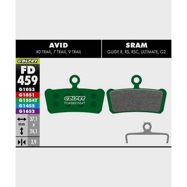Galfer Pro Disc Brake Pads-SRAM Medium Guide G2-Steel-BRINK