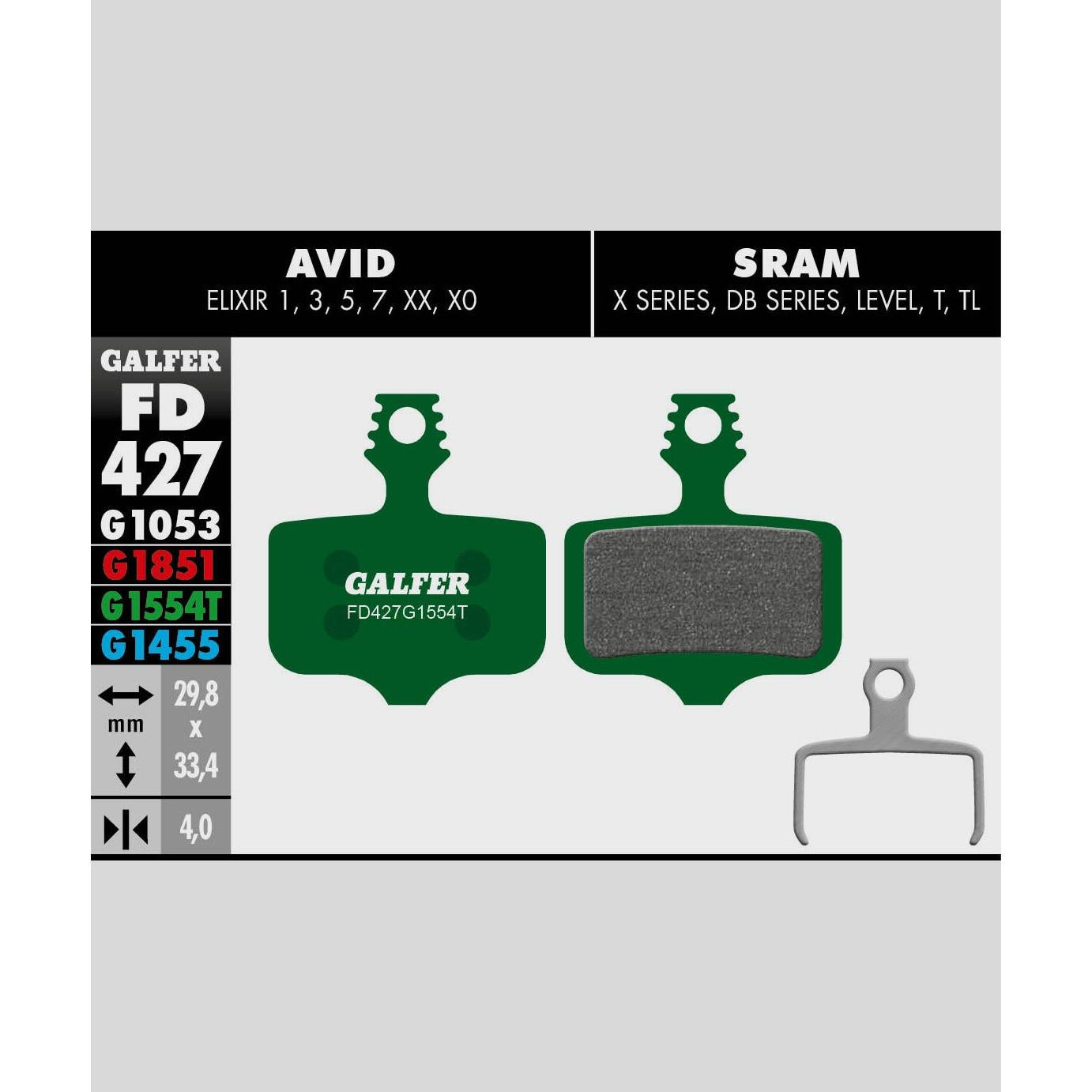 Galfer Pro Disc Brake Pads-SRAM Small 2 Piston Aftermarket-Steel-BRINK