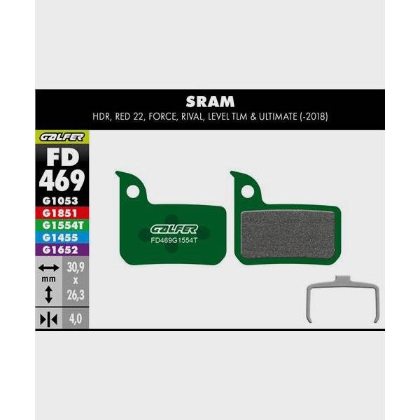 Galfer Pro Disc Brake Pads-SRAM Small Asymmetric-Steel-BRINK