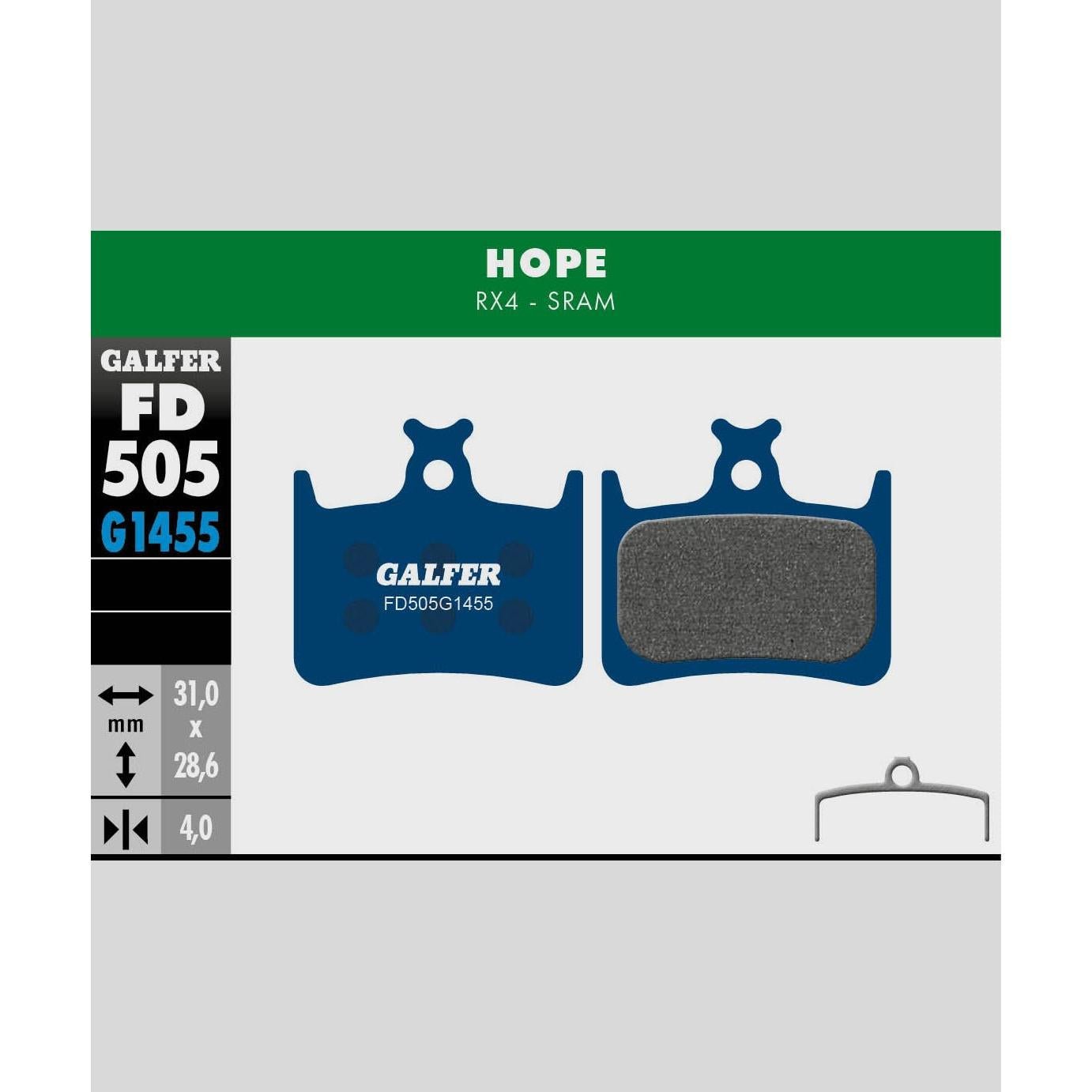 Galfer Road Disc Brake Pads-Hope RX4 SRAM-Steel-BRINK