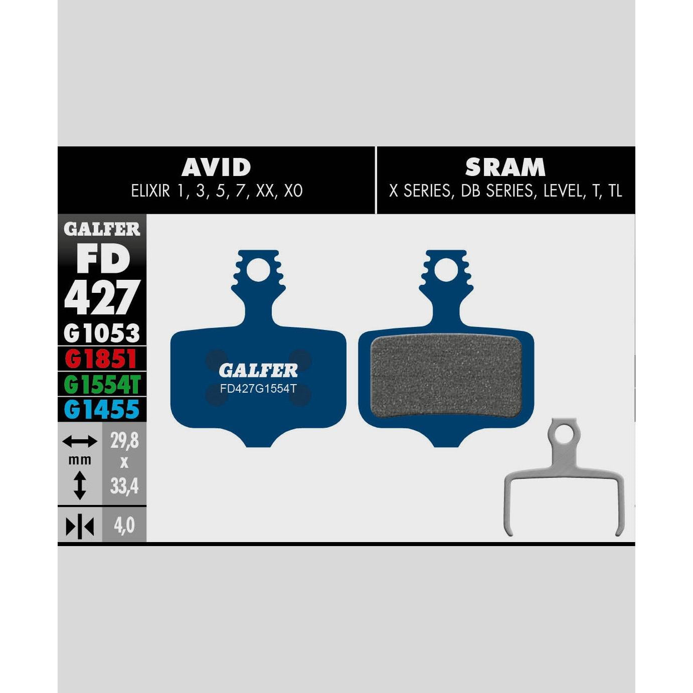 Galfer Road Disc Brake Pads-SRAM Small 2 Piston Aftermarket-Steel-BRINK