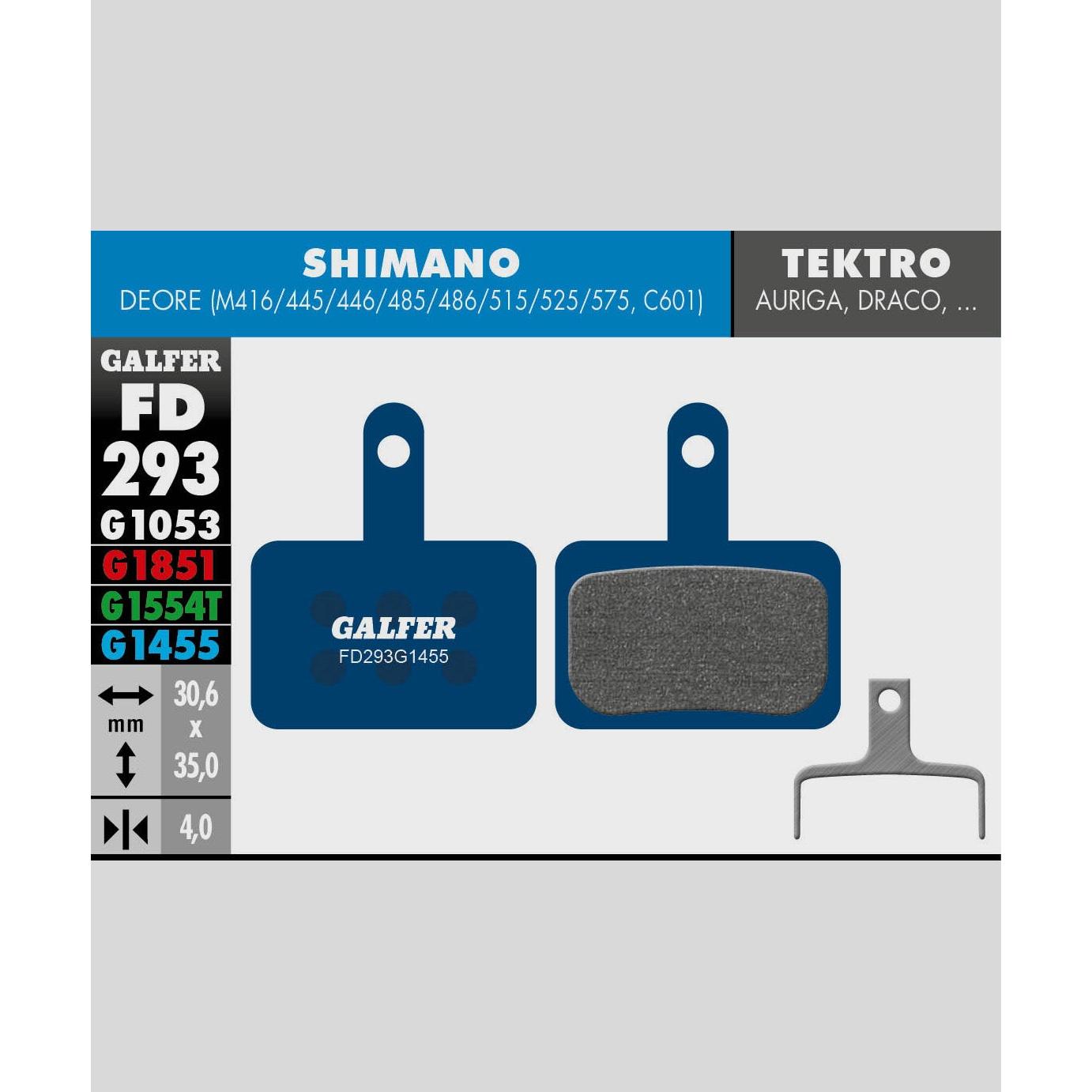 Galfer Road Disc Brake Pads-Shimano Deore, Tektro Aurgia / Draco-Steel-BRINK