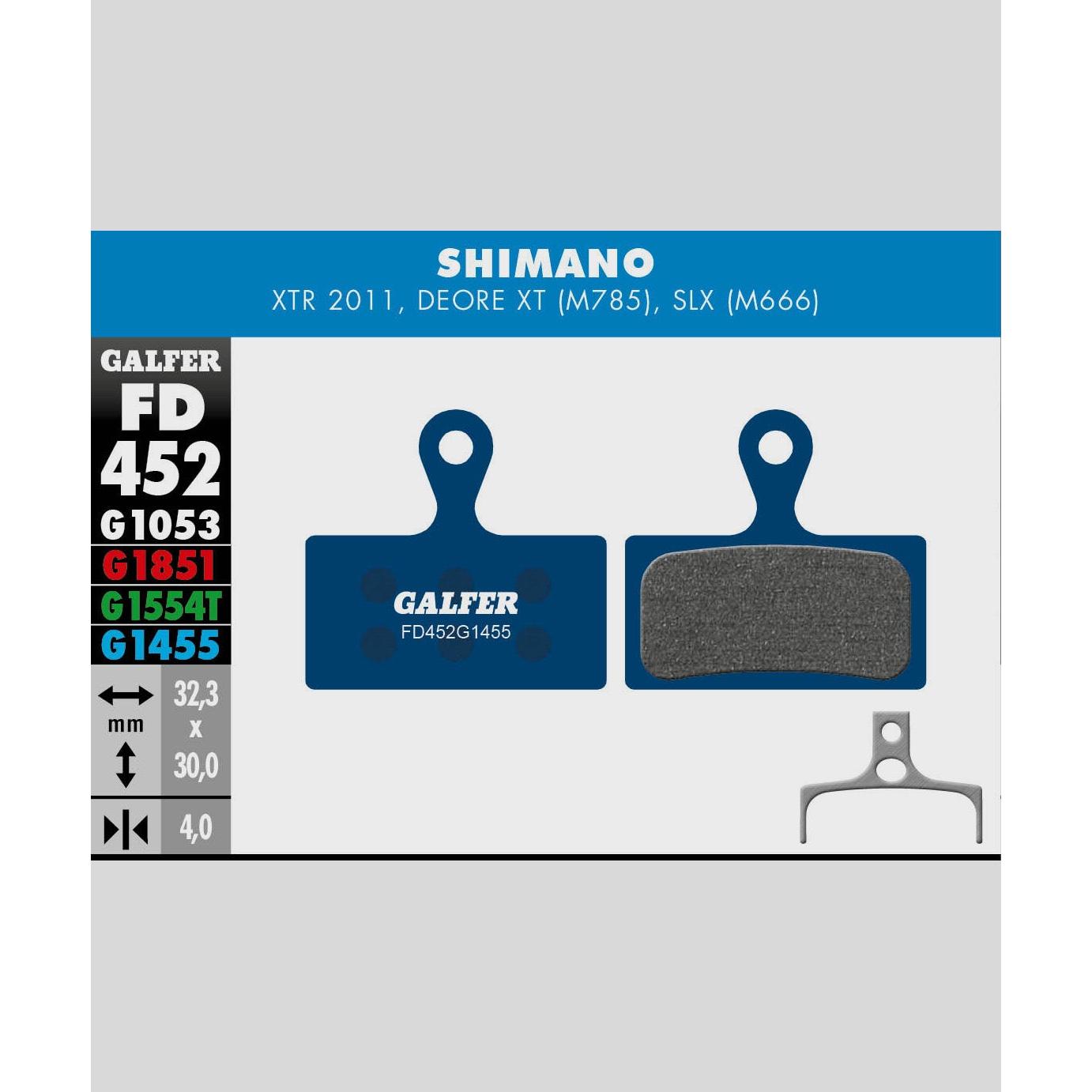 Galfer Road Disc Brake Pads-Shimano XTR 2011 / Deore XT M785 / SLX M666-Steel-BRINK
