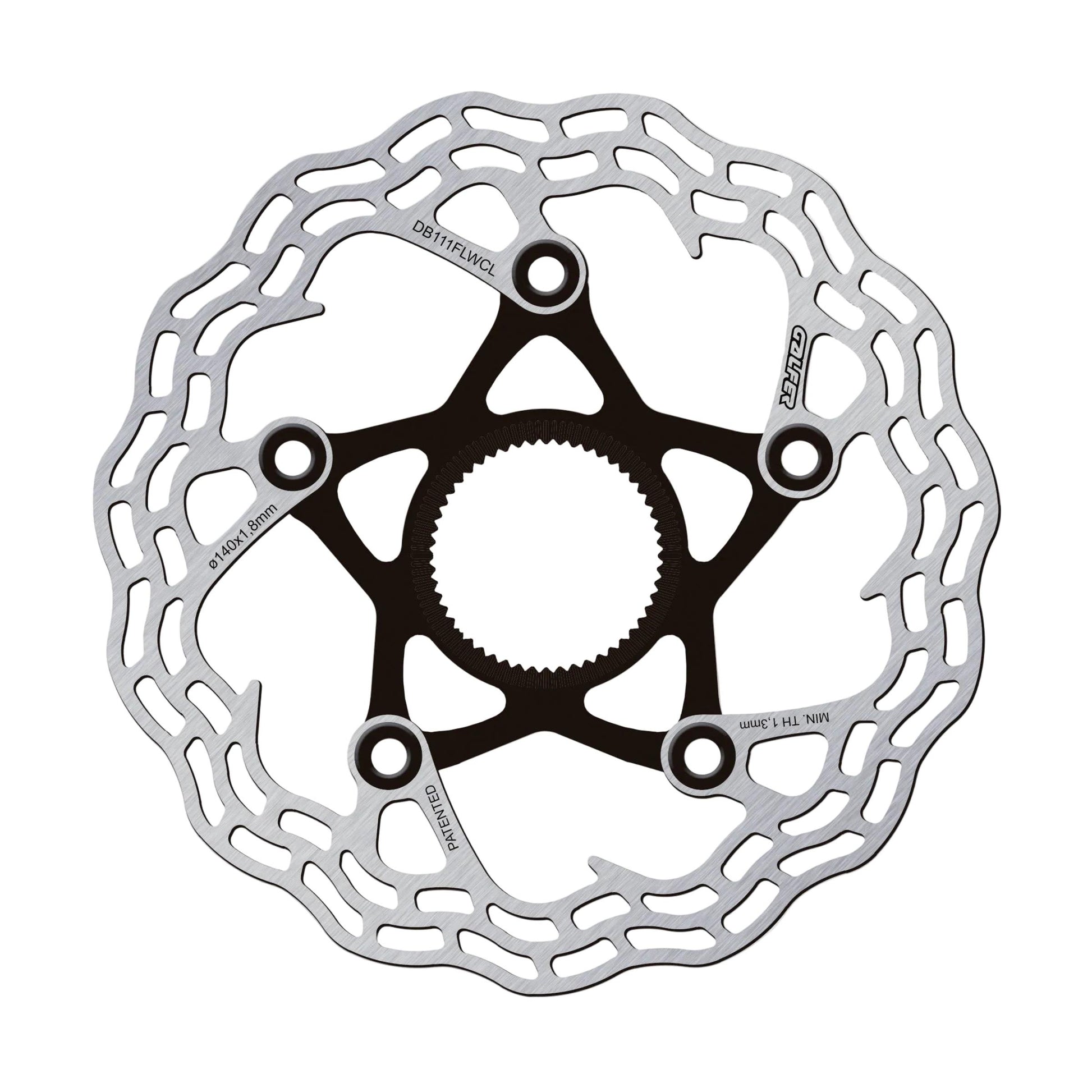 Galfer Shark Road Rotor-Centre Lock-140 x 1.8mm-Black-BRINK