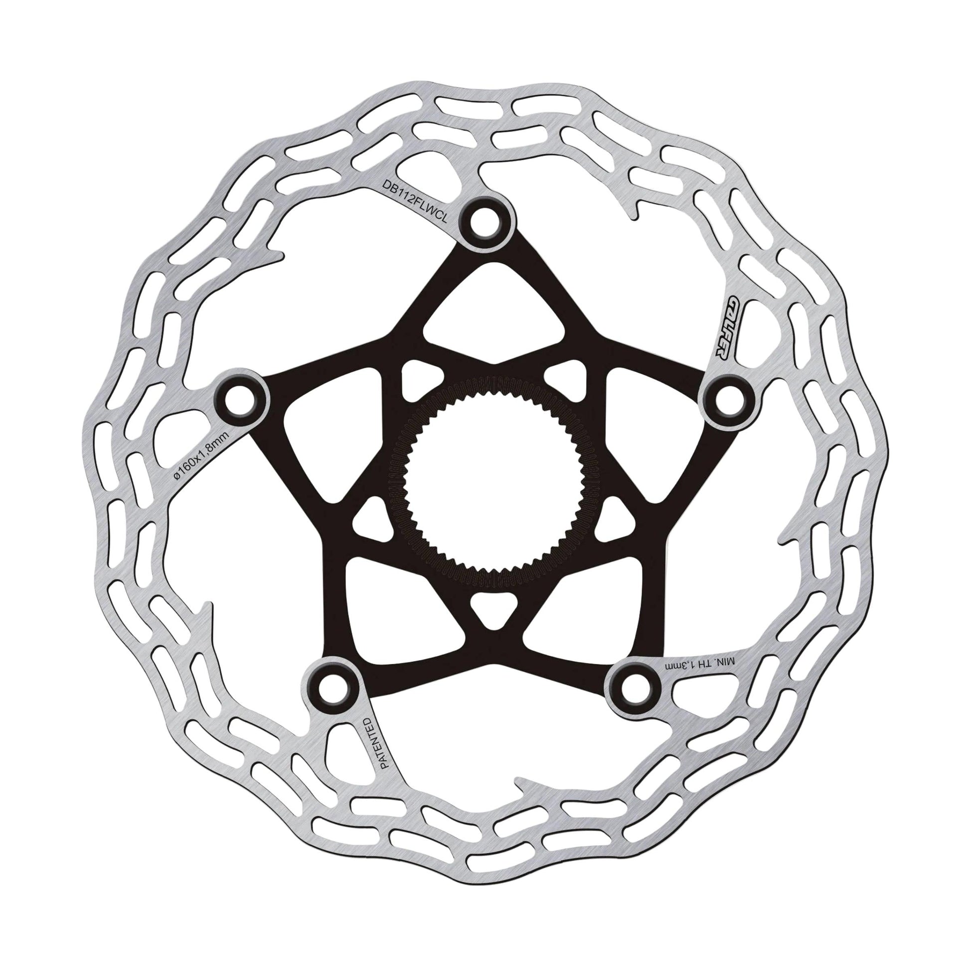 Galfer Shark Road Rotor-Centre Lock-160 x 1.8mm-Black-BRINK