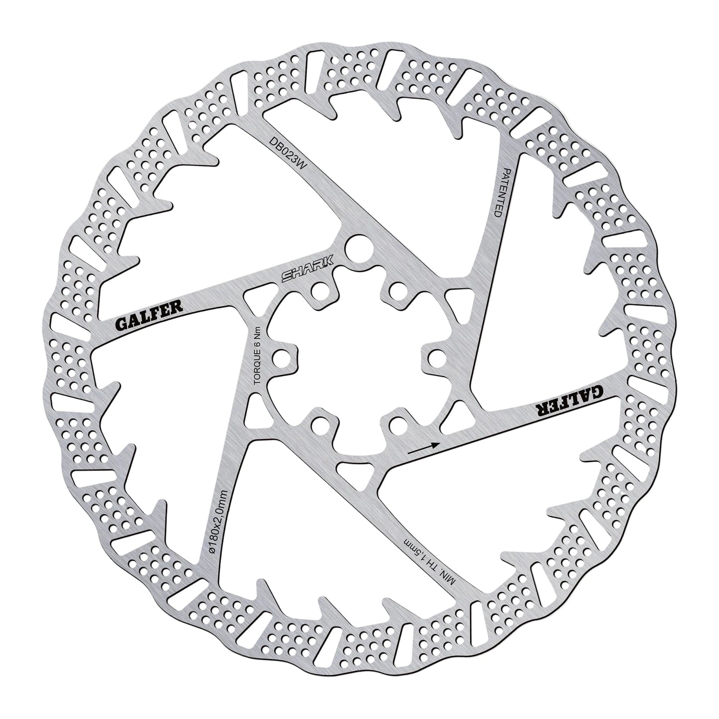 Galfer Shark Rotor-6 Bolt-180 x 2.0mm-BRINK