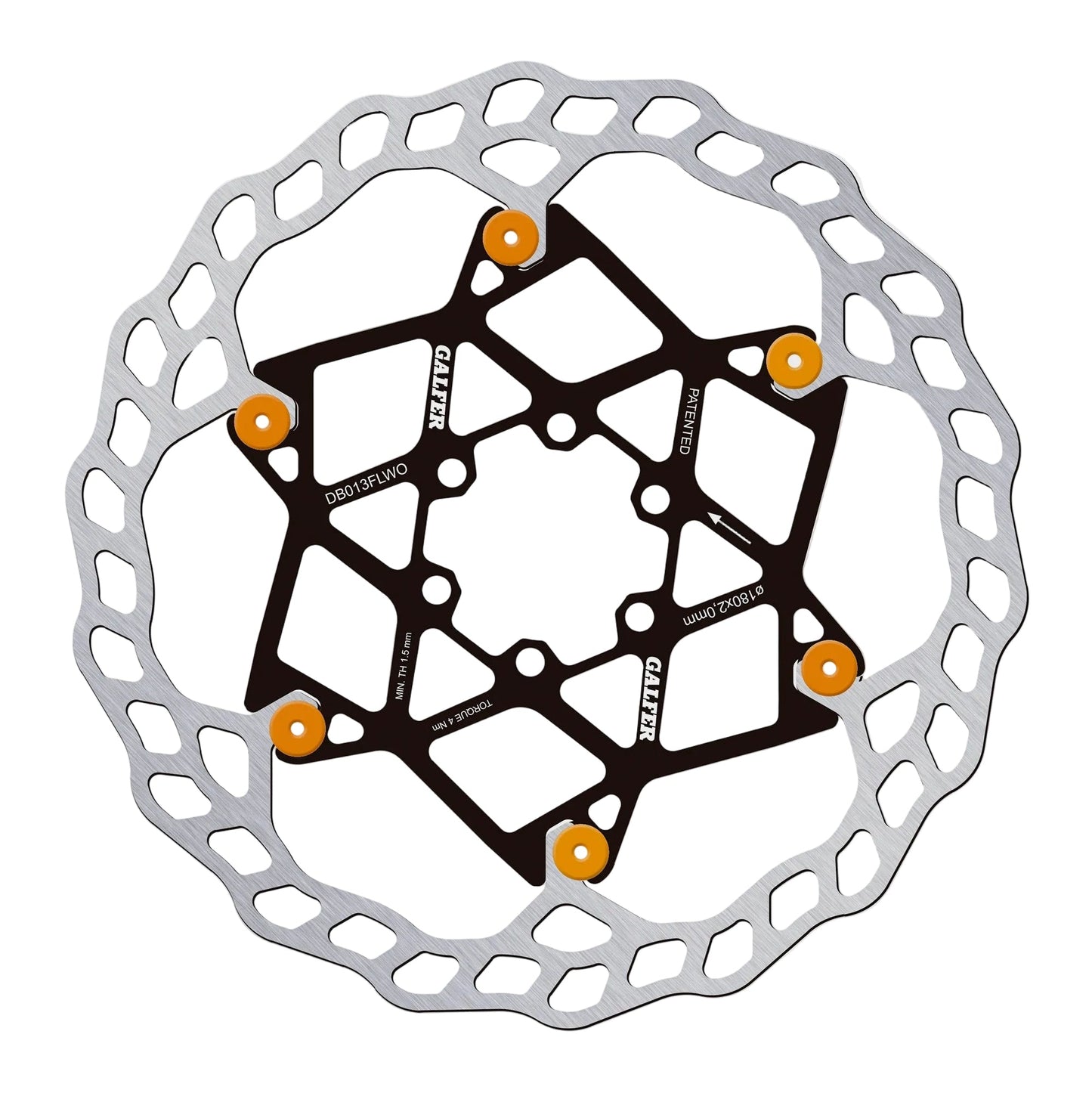 Galfer Wave Floating Rotor-6 Bolt-180 x 2.0mm-Orange Pins-BRINK