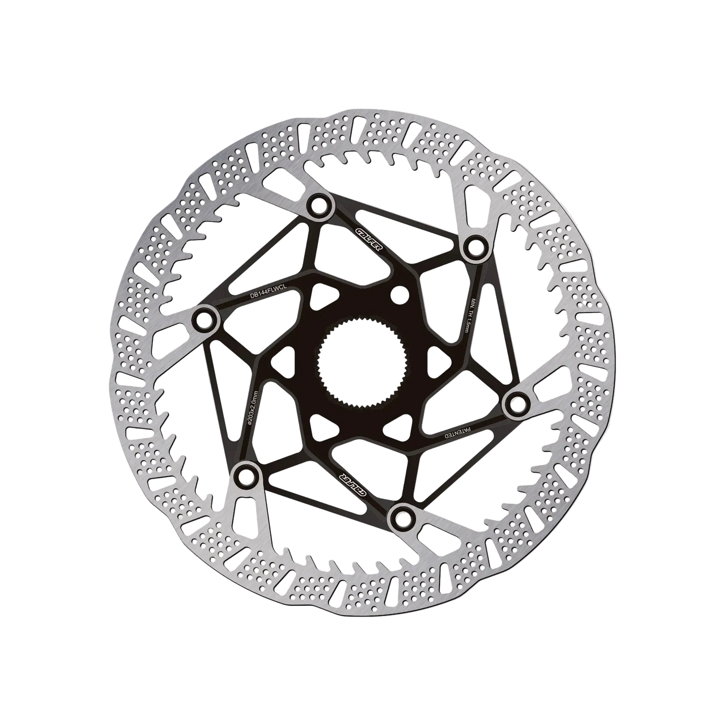 Disc brake rotor on a light gray background