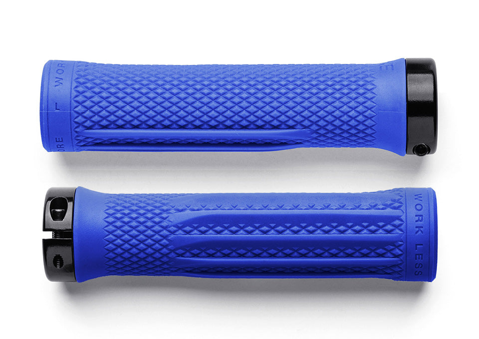 Top and underside of blue original OneUp Grips