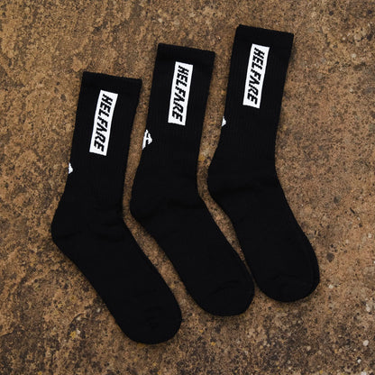 Helfare Box Logo Socks | Triple Pack-One Size-Black-BRINK