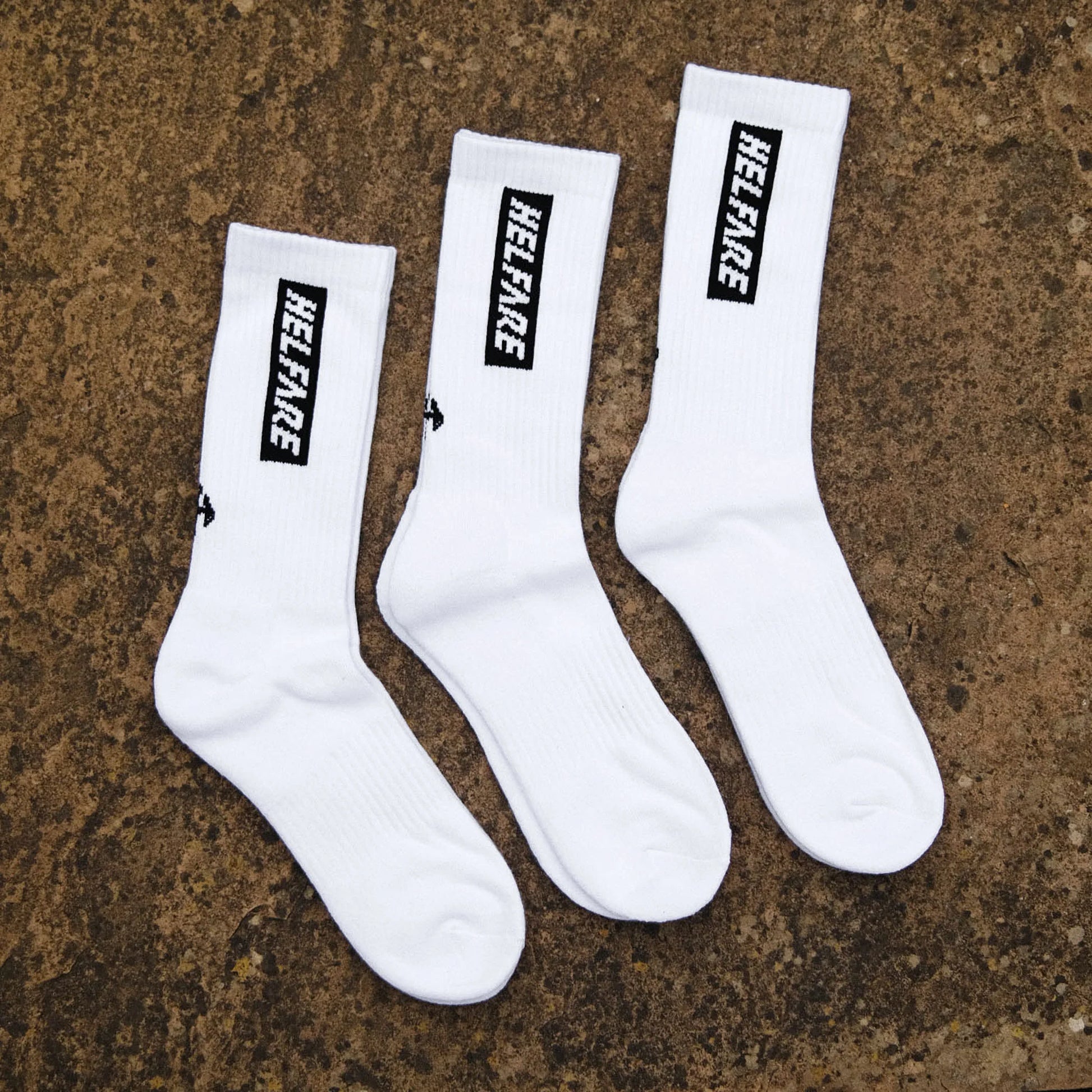 Helfare Box Logo Socks | Triple Pack-One Size-White-BRINK