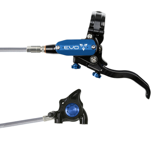 Hope EVO X2 Flat Mount Disc Brake-Left-Black / Blue-Braided-BRINK