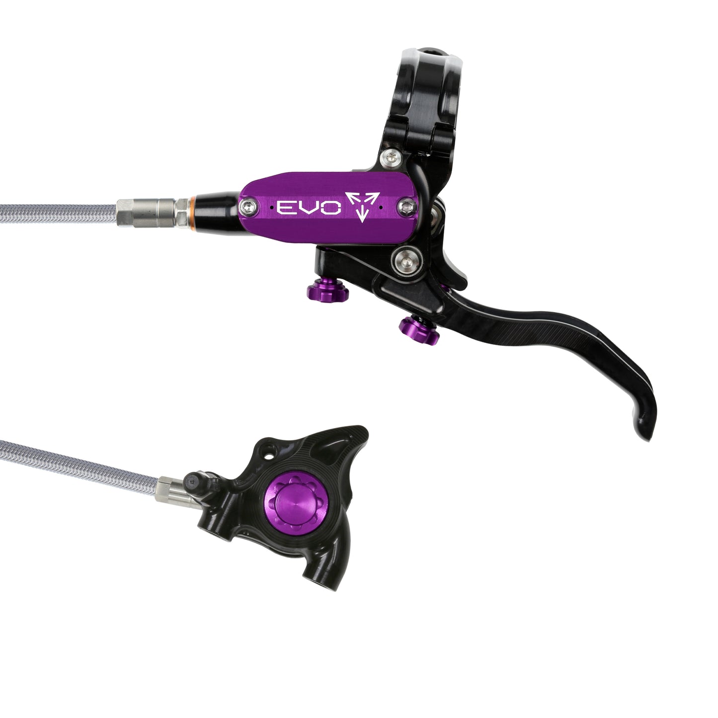 Hope EVO X2 Flat Mount Disc Brake-Left-Black / Purple-Braided-BRINK