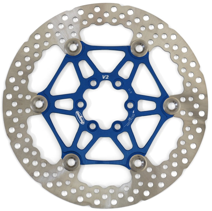 Hope Moto V2 Floating Rotor-6 Bolt-183mm-Blue-BRINK