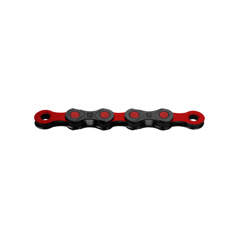 KMC DLC 12 Waxed Chain-12sp-126L-Black / Red-BRINK