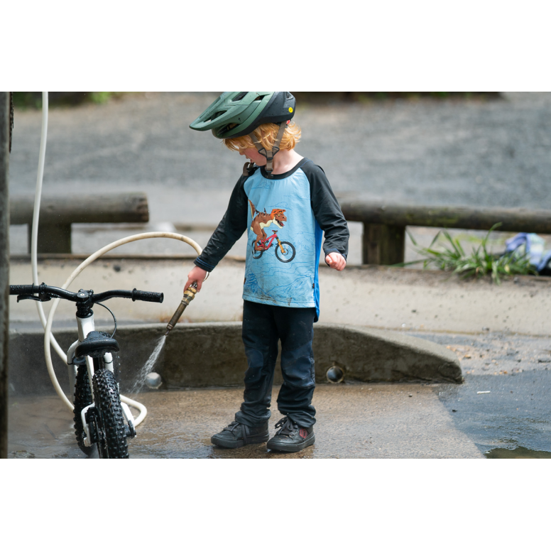 Kids Ride Shotgun Dialled Dino Windproof Kids MTB Jersey-BRINK