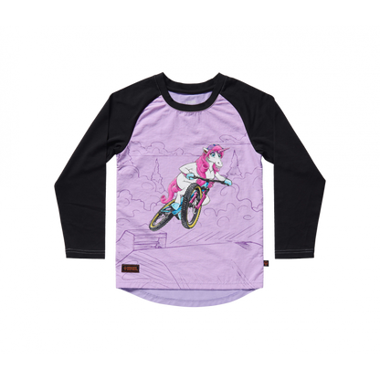 Kids Ride Shotgun Upshift Unicorn Windproof Kids MTB Jersey-BRINK