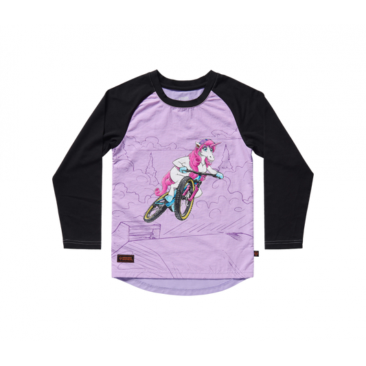 Kids Ride Shotgun Upshift Unicorn Windproof Kids MTB Jersey-BRINK