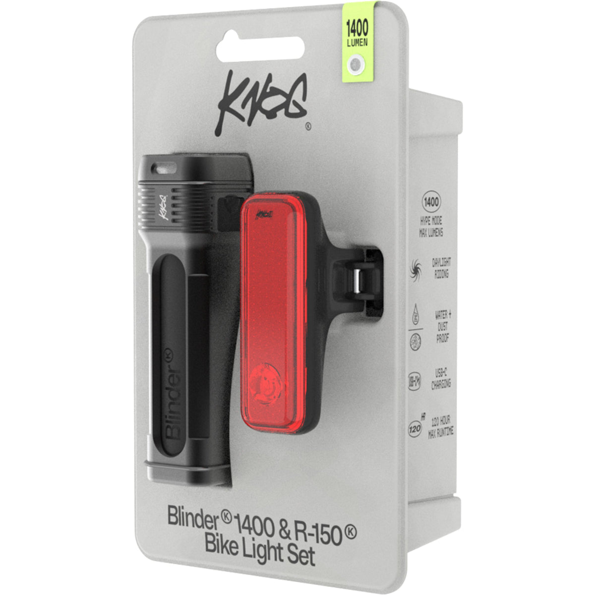 Knog Blinder Pro 1400 Front Light + R150 Rear Light-BRINK