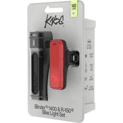 Knog Blinder Pro 1400 Front Light + R150 Rear Light-BRINK
