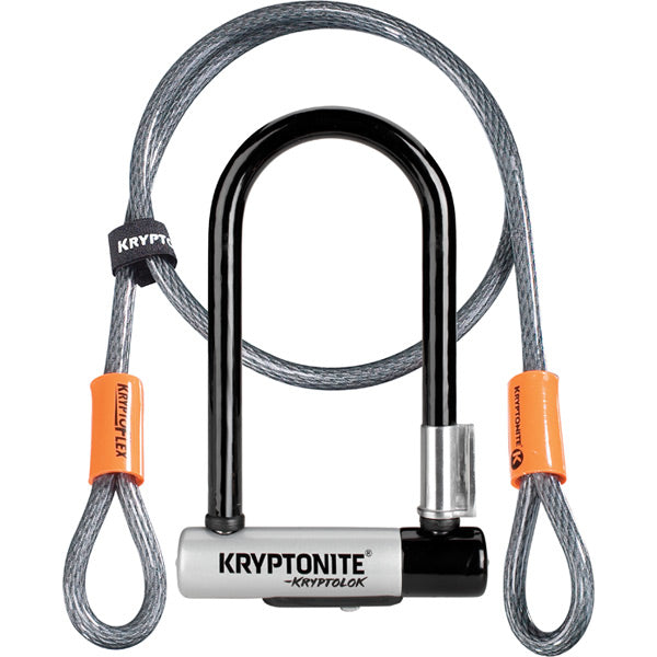 Kryptonite Kryptolok U-Lock-Mini - with 4ft Kryptoflex Cable-Sold Secure Gold-BRINK