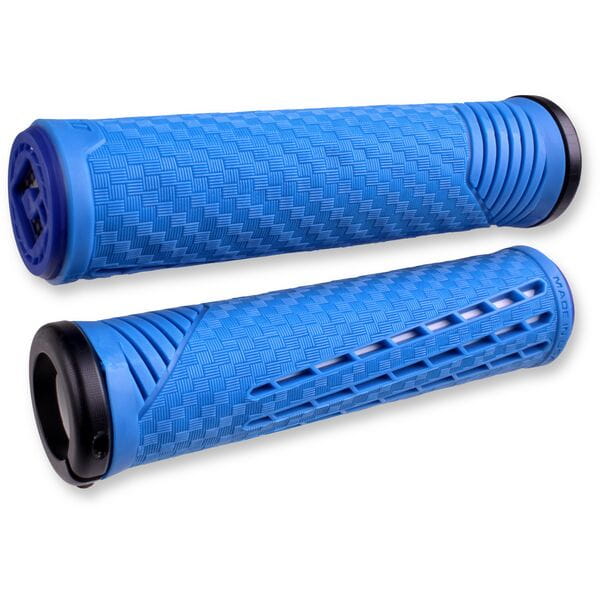ODI CF Lock On Grips-135 mm-Blue / White-BRINK