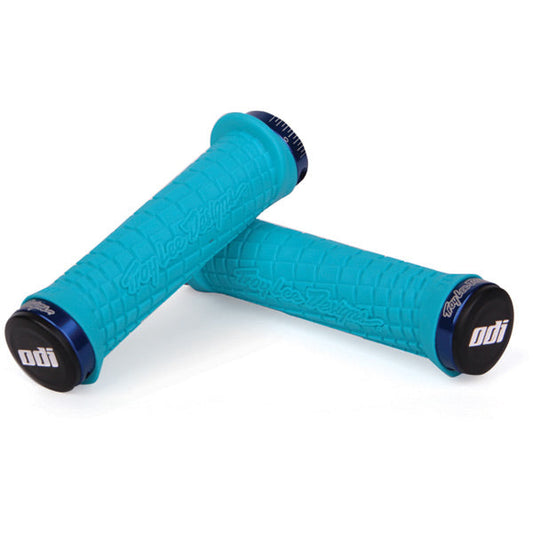 ODI Troy Lee Designs Lock On Grips-130 mm-Aqua / Blue-BRINK