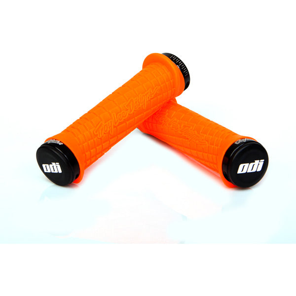 ODI Troy Lee Designs Lock On Grips-130 mm-Orange / Black-BRINK