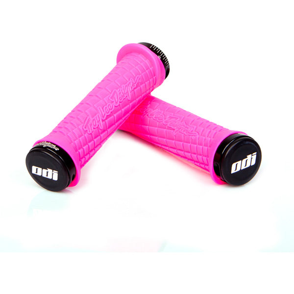 ODI Troy Lee Designs Lock On Grips-130 mm-Pink / Black-BRINK