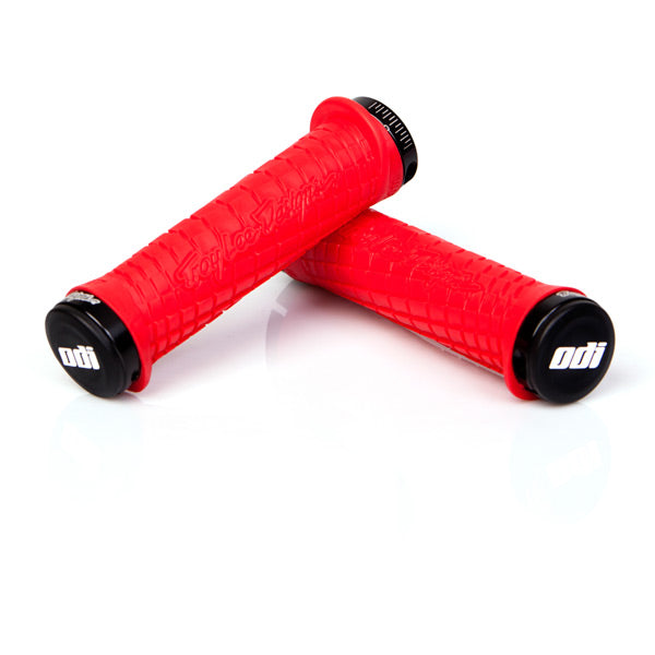 ODI Troy Lee Designs Lock On Grips-130 mm-Red / Black-BRINK