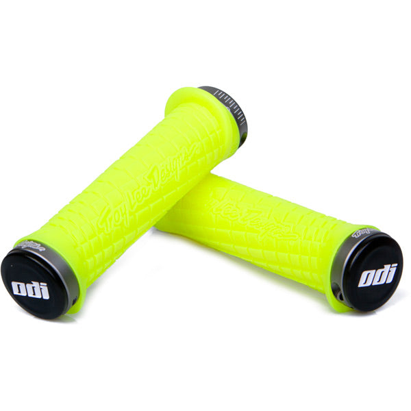 ODI Troy Lee Designs Lock On Grips-130 mm-Yellow / Grey-BRINK