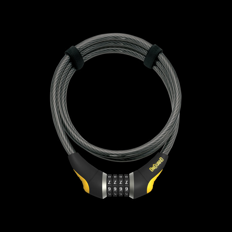 OnGuard Akita Combo Lock-10mm x 185cm-Black-BRINK