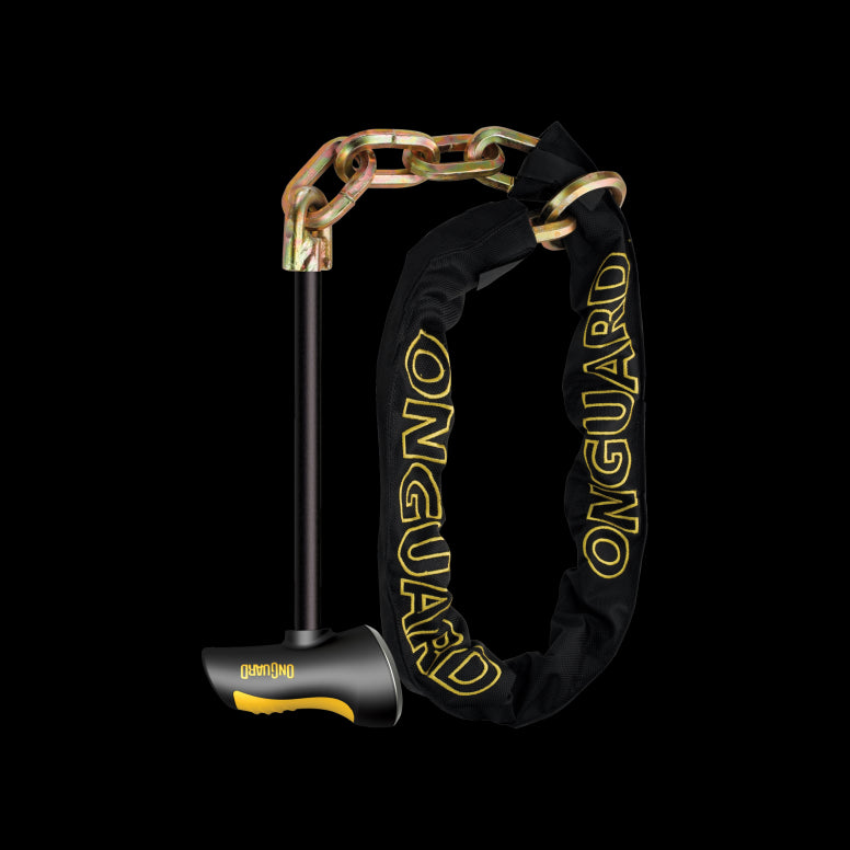 OnGuard Beast Loop and T Chain Lock-110cm-Black / Yellow-BRINK