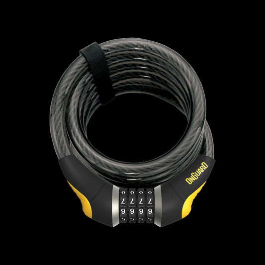 OnGuard Doberman Combo Cable Lock 15mm-12mm x 185cm-Black / Yellow-BRINK