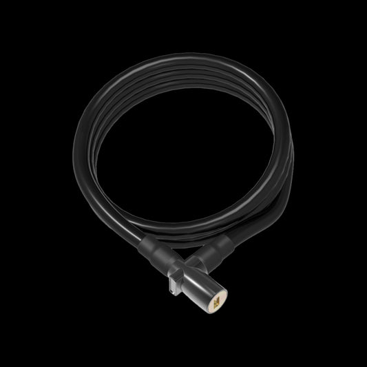 OnGuard Lightweight Coil Cable Lock-8mm x 120cm-Black-BRINK