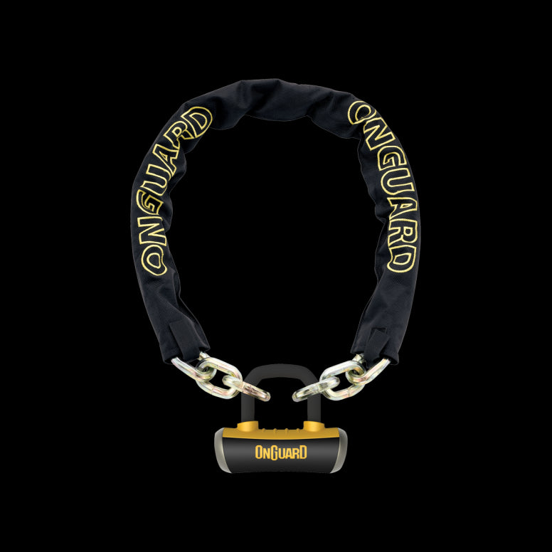 OnGuard Mastiff Chain Lock-110cm-Black / Yellow-Secured by Design - Gold-BRINK