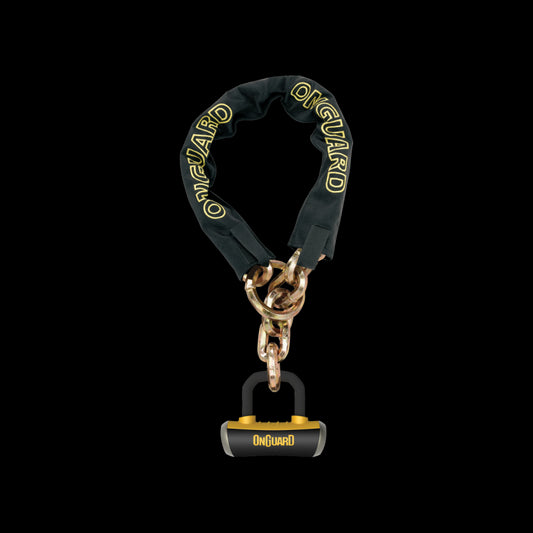 OnGuard Mastiff LP Chain Lock-130cm-Black / Yellow-Secured by Design - Gold-BRINK
