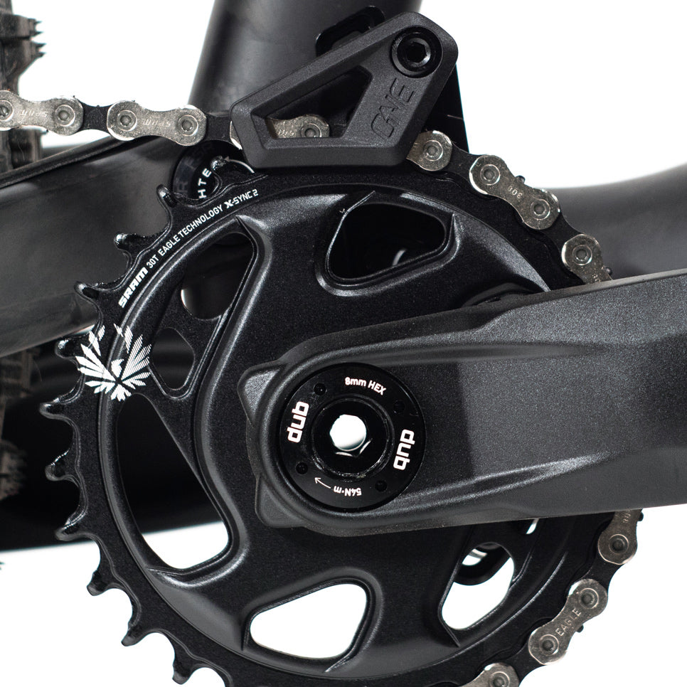 OneUp V2 Chain Guide installed above a chainring