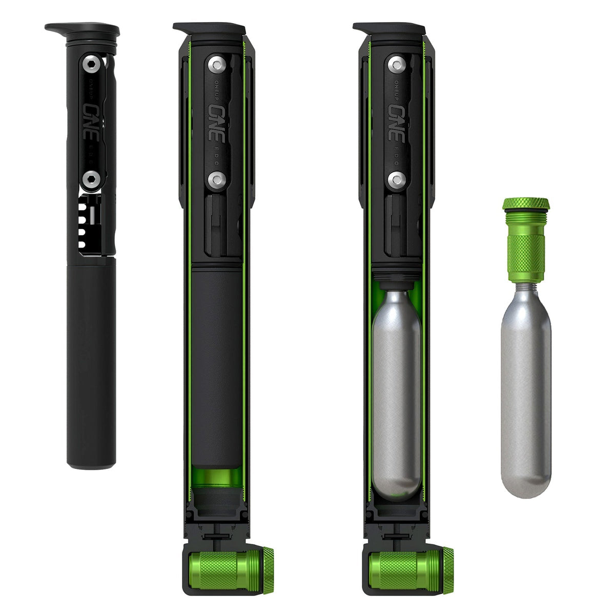Cutaway of the 100cc EDC Pump showing tool and cartridge storage options
