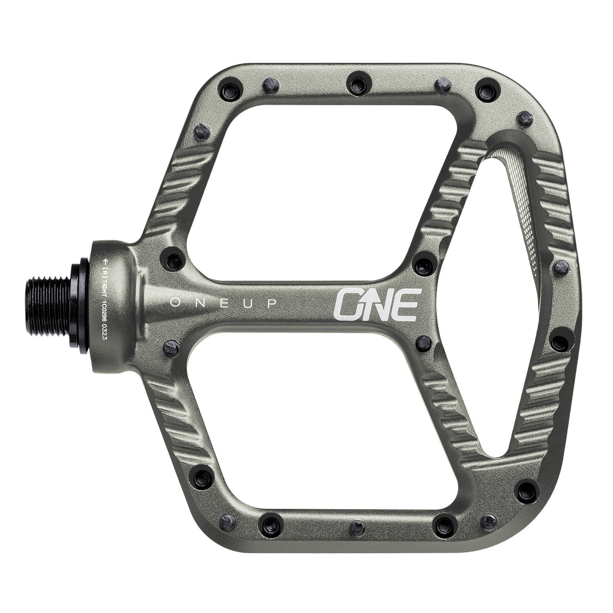 OneUp Aluminium Pedals, Grey, platform view