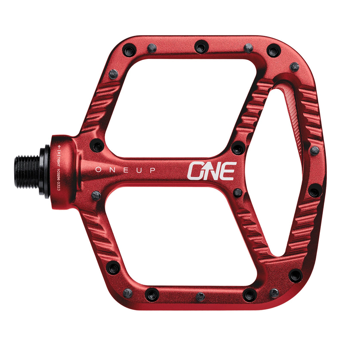 OneUp Aluminium Pedals, Red, platform view