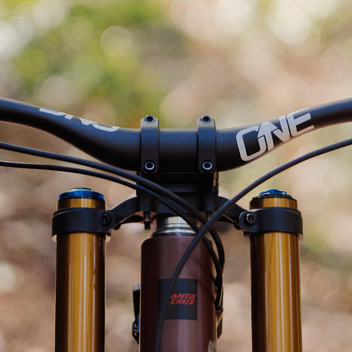 Front view of the low OneUp Direct Mount Stem and handlebar