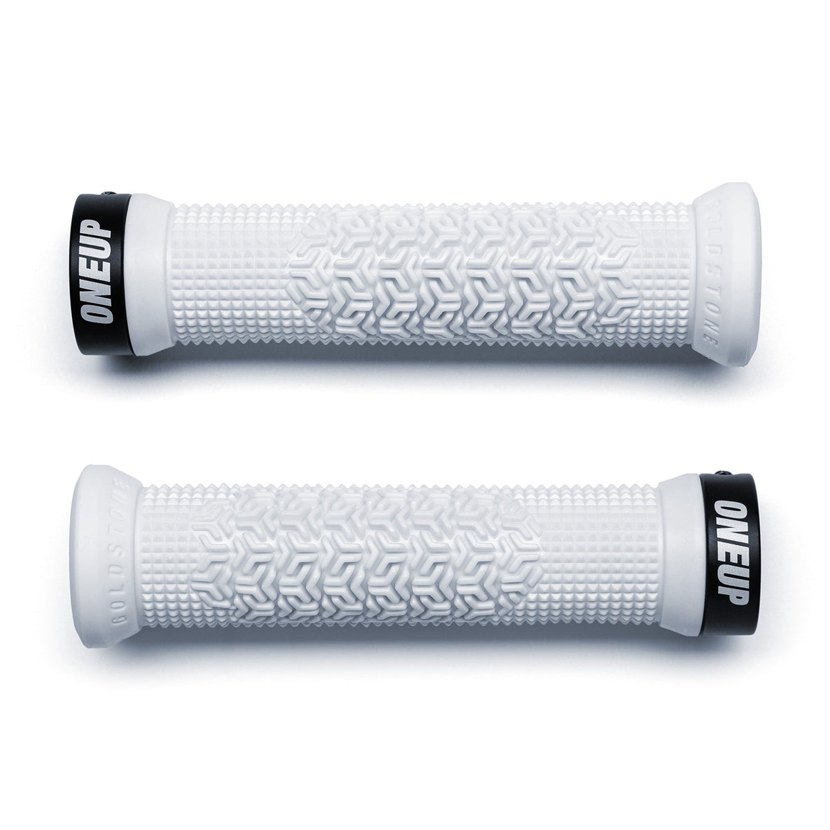Pair of white Goldstone Grips, top view