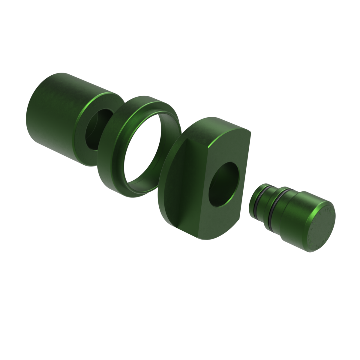 Green OneUp hub-rebuild drift-kit components