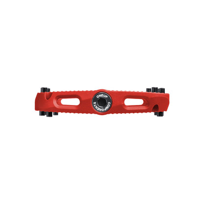 Side profile of a red OneUp Small Composite Pedal